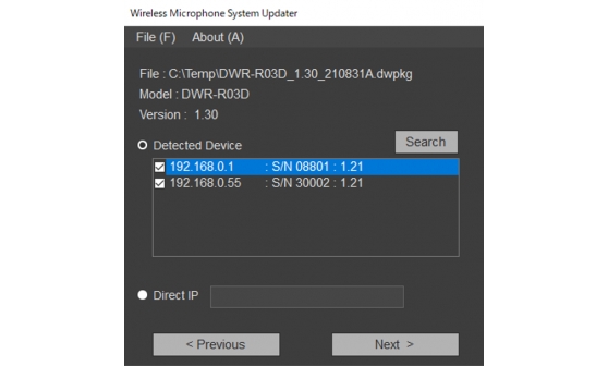 Wireless Microphone System Updater