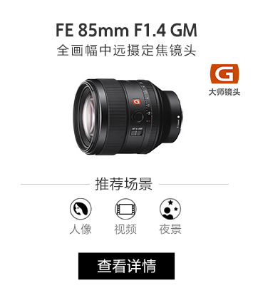 FE 85mm F1.4 GM 全画幅中远摄定焦镜头