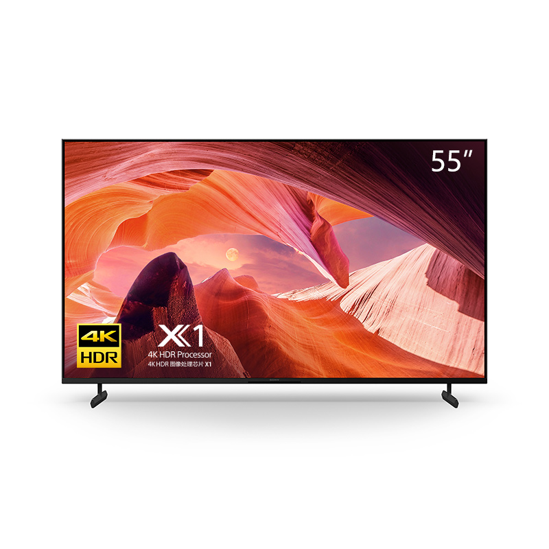 KD-55X80L 高色域智能电视 4K HDR 全面屏设计 黑色
