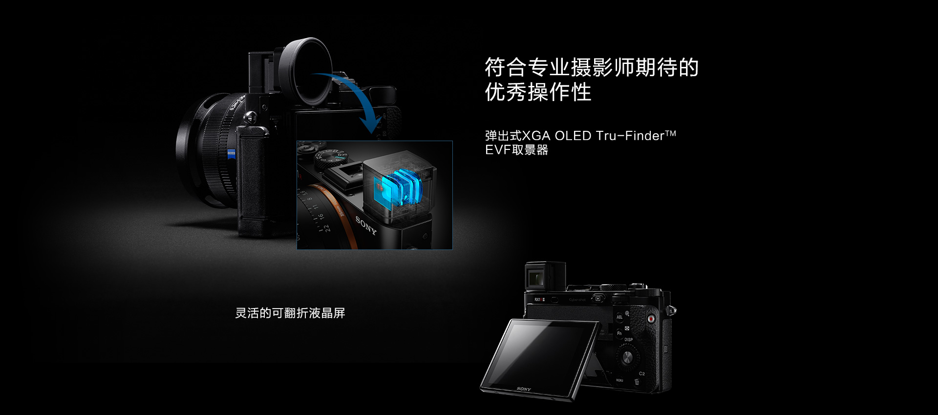 弹出式电子取景器和可翻转液晶屏简介
