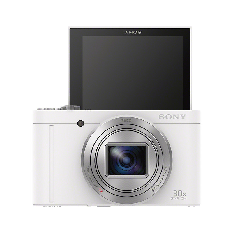DSC-WX500数码相机 白色（约1820万有效像素 约180度可翻转屏 30倍光学变焦 WiFi/NFC）