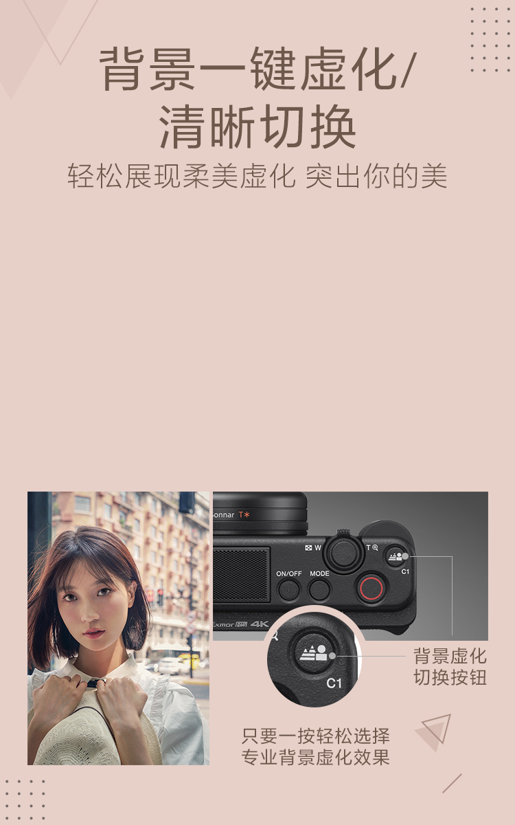 背景一键虚化和操作按键展示