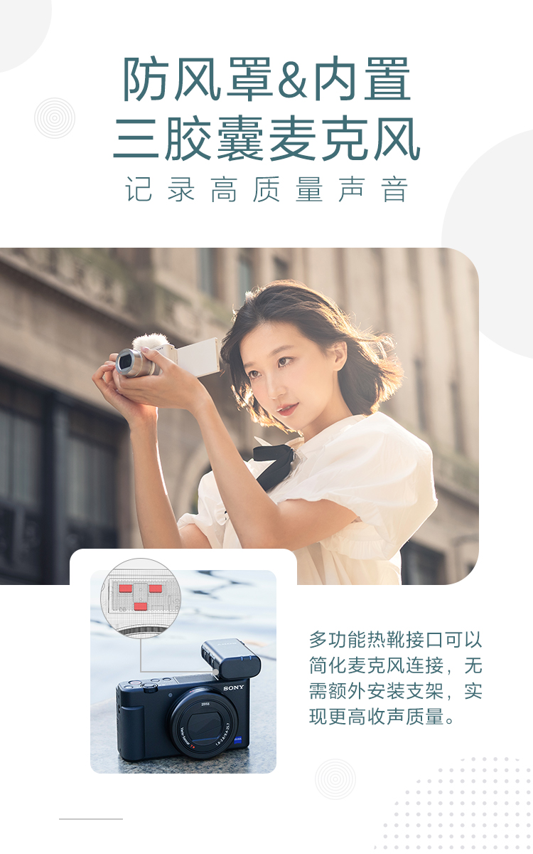 防风罩和内置三胶囊麦克风