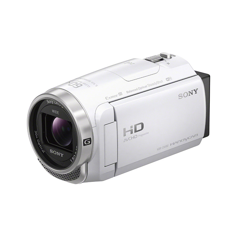 HDR-CX680 高清数码摄像机 白色 (5轴防抖 30倍光学变焦 64GB内存 多彩）