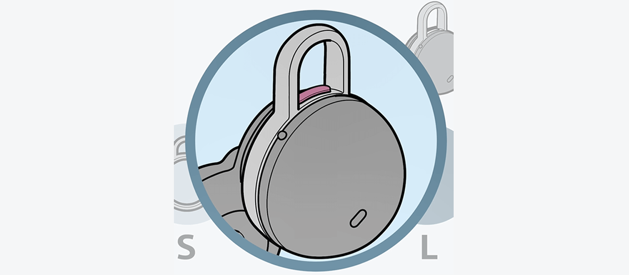 如需更换不同尺寸的弧形撑架，请将耳机侧顶端的突起（图中标色处）嵌入弧形撑架对应的缺孔处，以固定弧形撑架。
