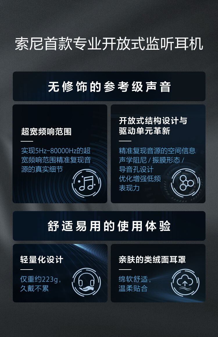 MDR-MV1专业开放式监听耳机