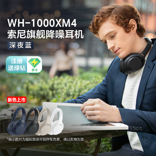 索尼(Sony)WH-1000XM4 高解析度头戴式无线降噪立体声耳机耳机(WH-1000XM4/LMCN)_1