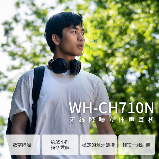 索尼(Sony)WH-CH710N 无线降噪立体声耳机耳机(WH-CH710N/BZ)_1