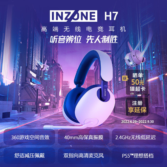 索尼(Sony)INZONE H7 旗舰降噪无线电竞耳机INZONE(INZONE H7)_1