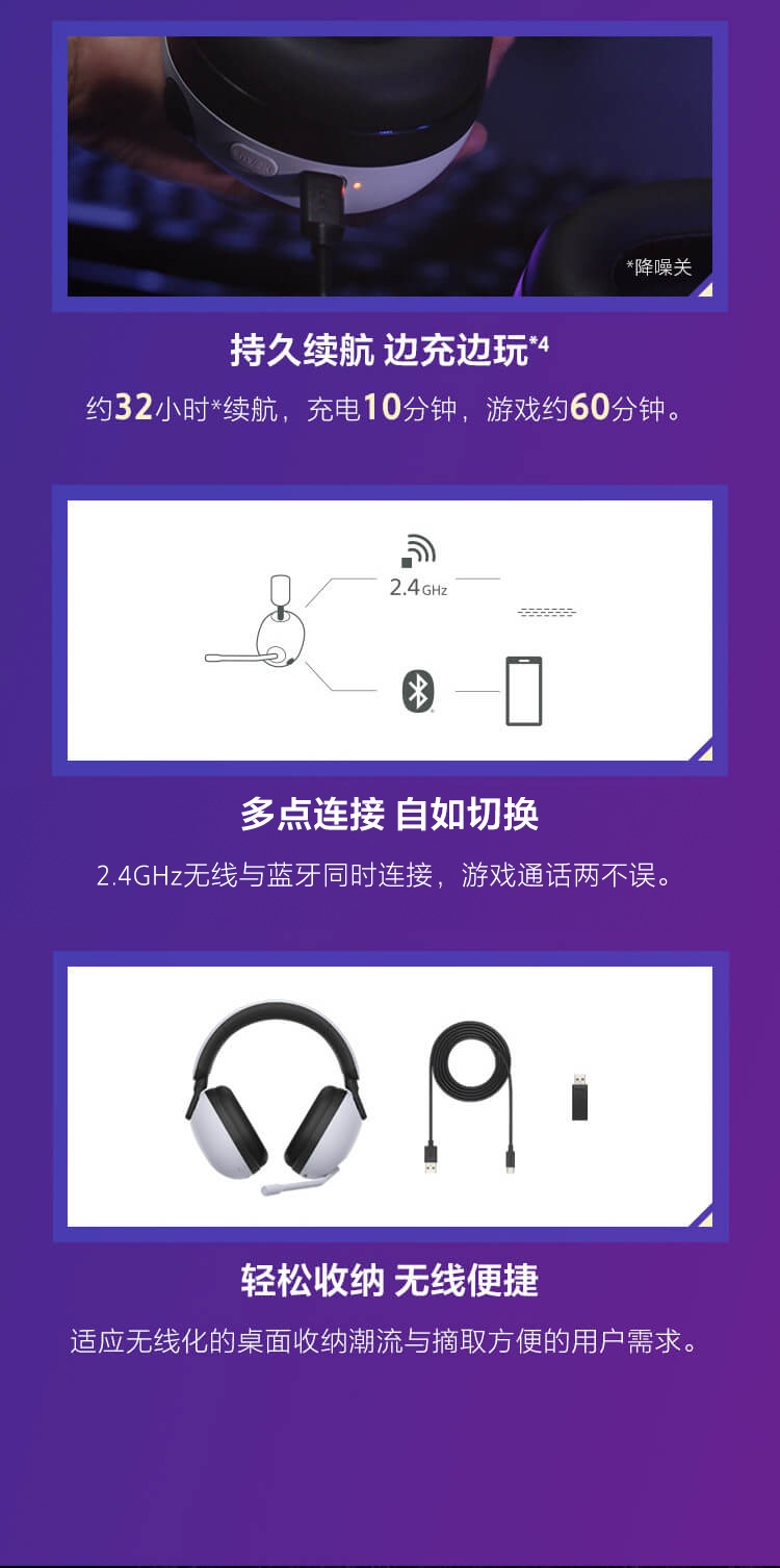 INZONE H9 旗舰降噪无线电竞耳机