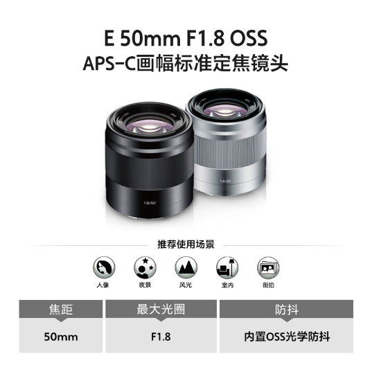 索尼(Sony)APS-C画幅标准定焦镜头镜头(SEL50F18/S)_1