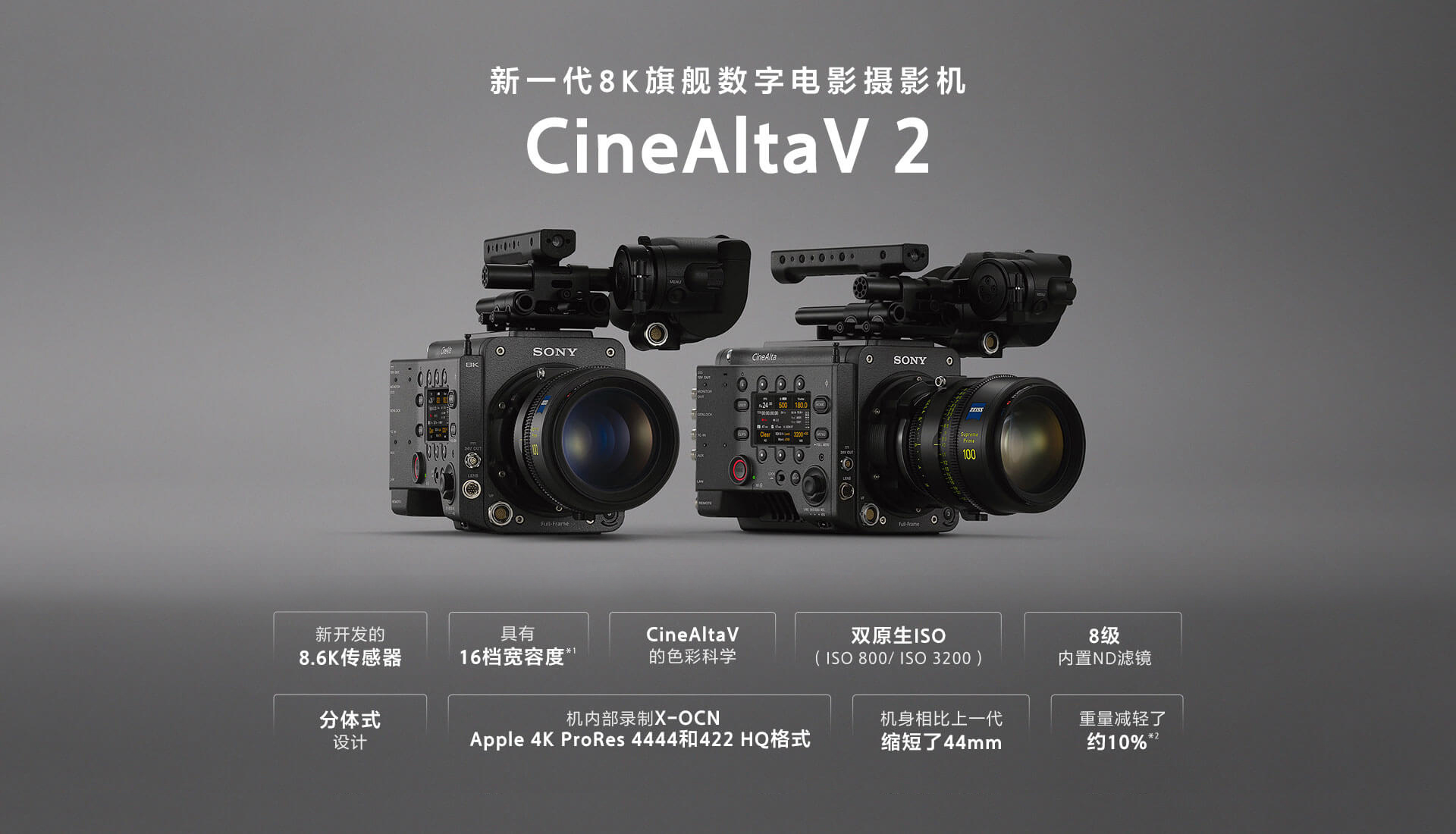 新一代8K旗舰数字电影摄影机CineAltaV 2