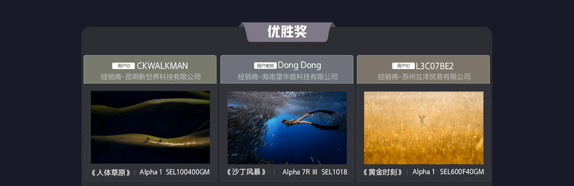 索尼经销商会员摄影比赛 优胜奖