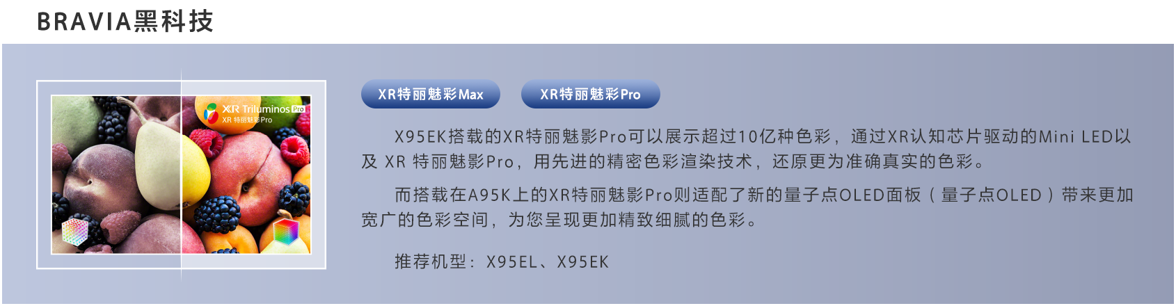 Bravia黑科技-XR特丽魅彩Max、XR特丽魅彩Pro