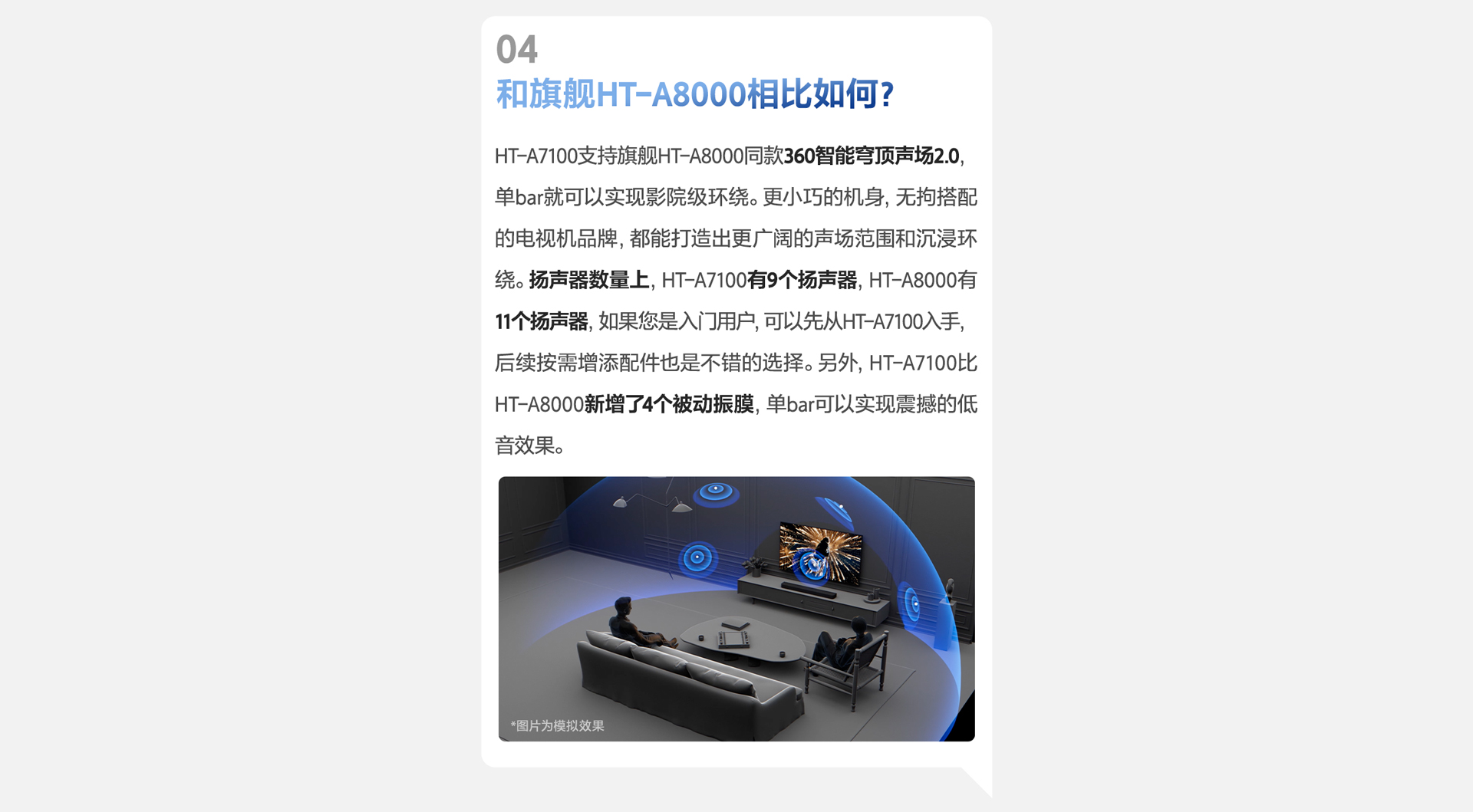 HT-A7100快问快答-和旗舰HT-A8000相比如何？